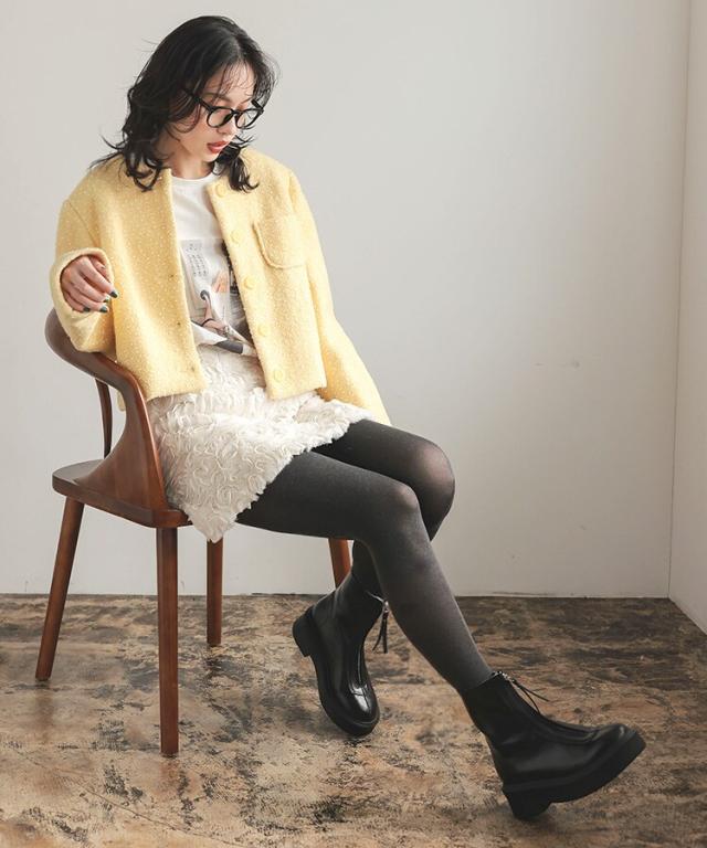 【アキロン×Donobanコラボ】パールショートブーツ　Mサイズ パールショートブーツ [C] | DONOBAN