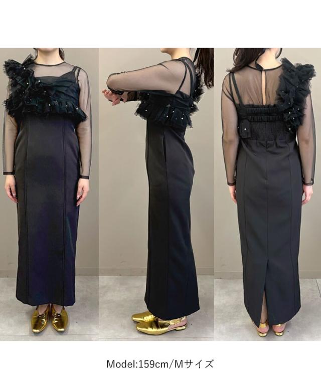 NEW】アンドレスド（ANDRESD）/【ANDRESD】pearl bustier dress
