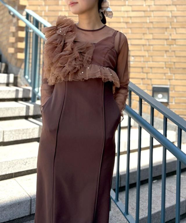 アンドレスド（ANDRESD）/【ANDRESD】pearl bustier dress