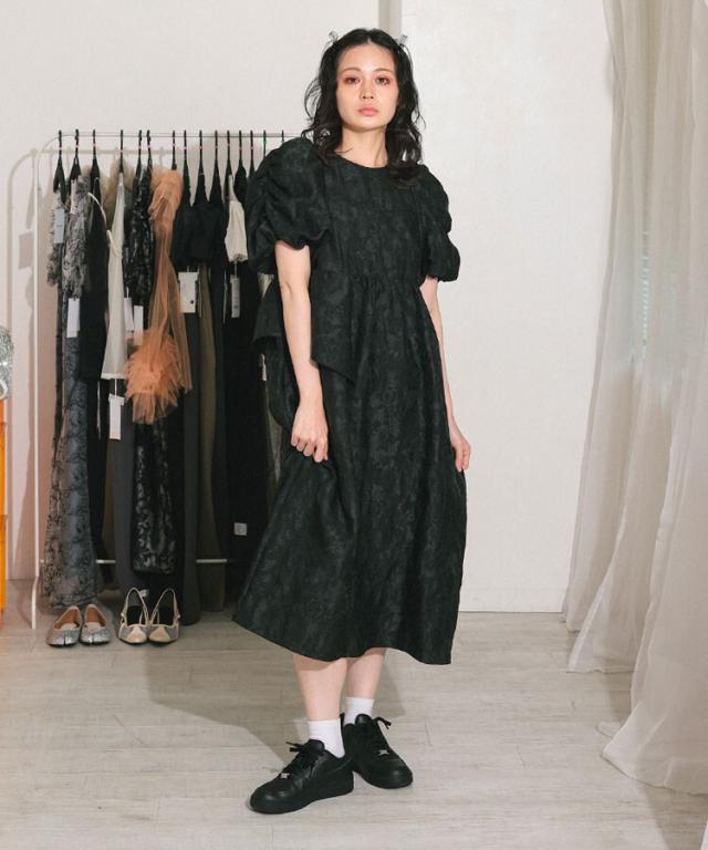 アンドレスドbubble sleeve jacquard dress ANDRESD bubble sleeve jacquard dress | DRESS,DRESS | ROOM903