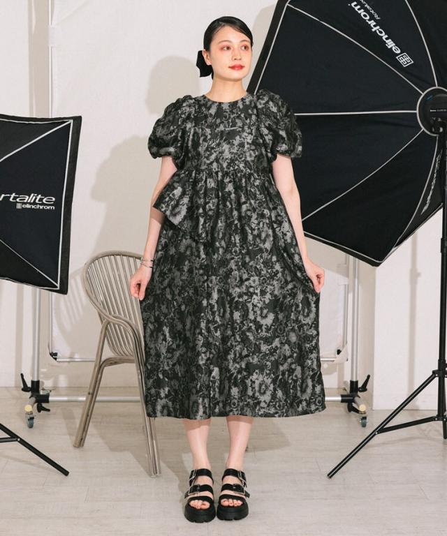 andresd bubble sleeve jacquard dress 【L】 ANDRESD bubble sleeve jacquard dress | DRESS,DRESS | ROOM903