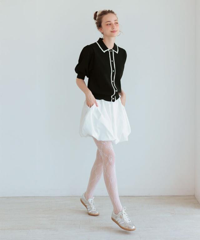 ドノバン（DONOBAN）/【Donoban】スカラップポロカーディガン