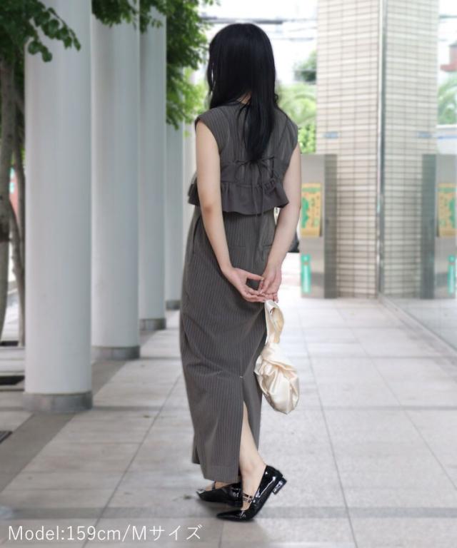 アンドレスド（ANDRESD）/【ANDRESD】pinstripe sleeveless bustier