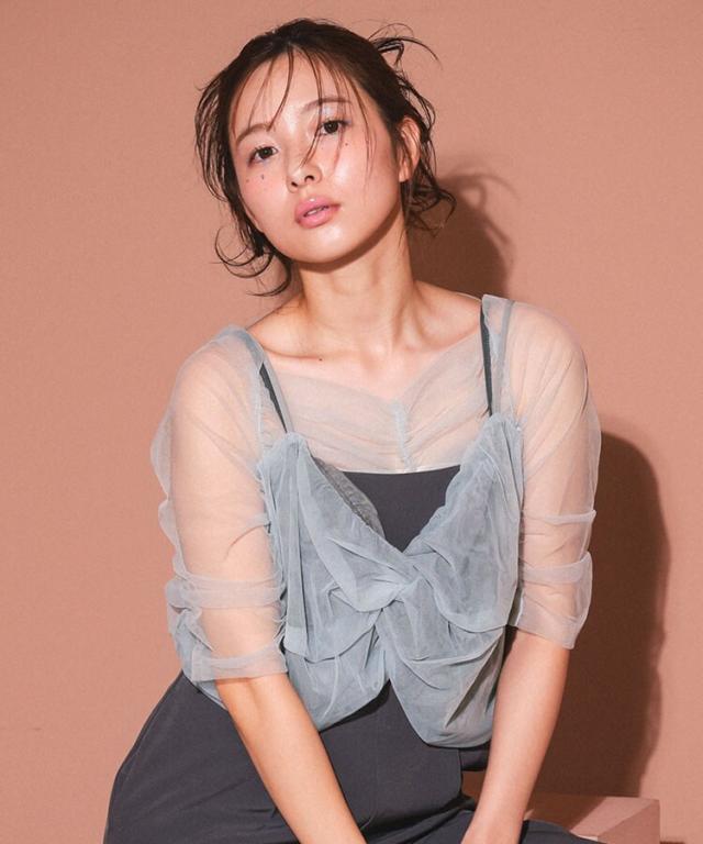 【ANDRESD】 decorative tulle topsベージュ ANDRESD ドレス デコラティブチュールトップス / decorative