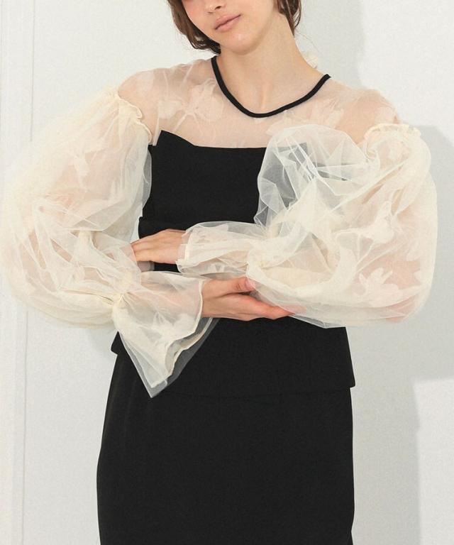 アンドレスド（ANDRESD）/【ANDRESD】draped bustier flocky dress