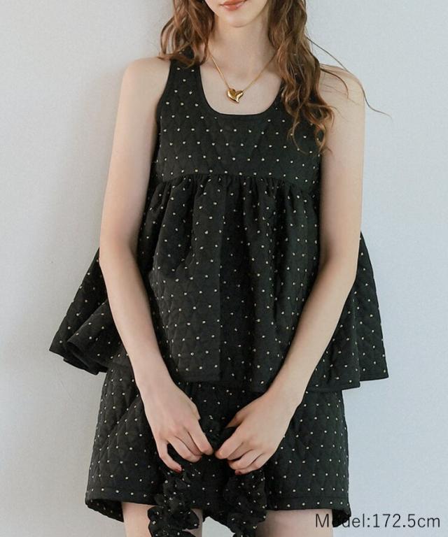 ドノバン（DONOBAN）/【Donoban】ドットキルティングフレアトップス