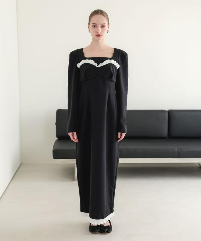 アンドレスド（ANDRESD）/【ANDRESD】frills trim long dress