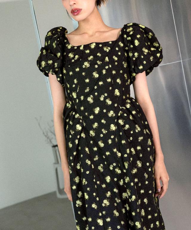 【NEW】アンドレスド（ANDRESD）/【ANDRESD】flower jacquard forme dress