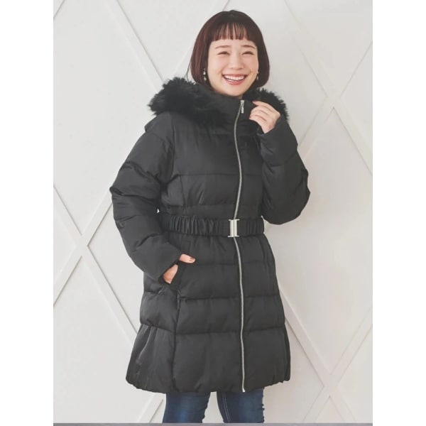 リジェイ＆スプル（Re−J&SUPURE）/フードファーベルト付き中綿コート