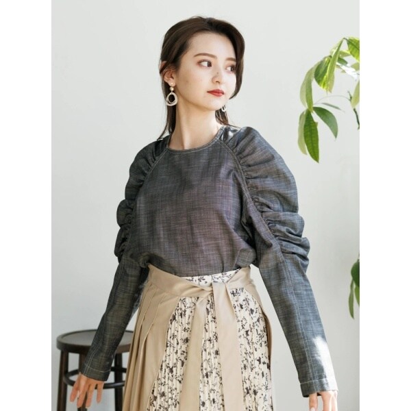 レディメイド（LADYMADE）/ギャザーショルダーデニムブラウスの通販は 5,346円
