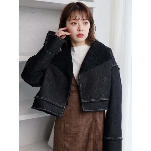 レディメイド（LADYMADE）/デニムボアボンディングショートコートの通販は