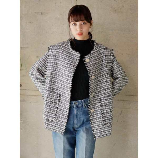 充実の品 LADYMADE ツイードジャケットブラックレディーメイド卒業式入学式 ジャケット・アウター