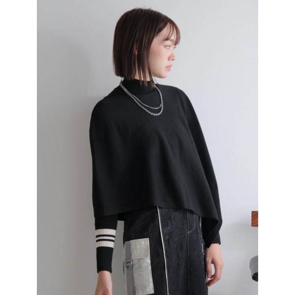 ふくろうと月 クリンクルな黒いスカート レディース ロング フレア A