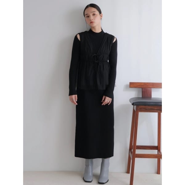 レディメイド（LADYMADE）/リボンチュールトップス×ラメニットワンピースセット_2