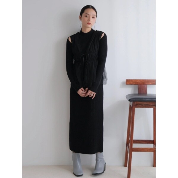 レディメイド（LADYMADE）/リボンチュールトップス×ラメニットワンピースセット_3