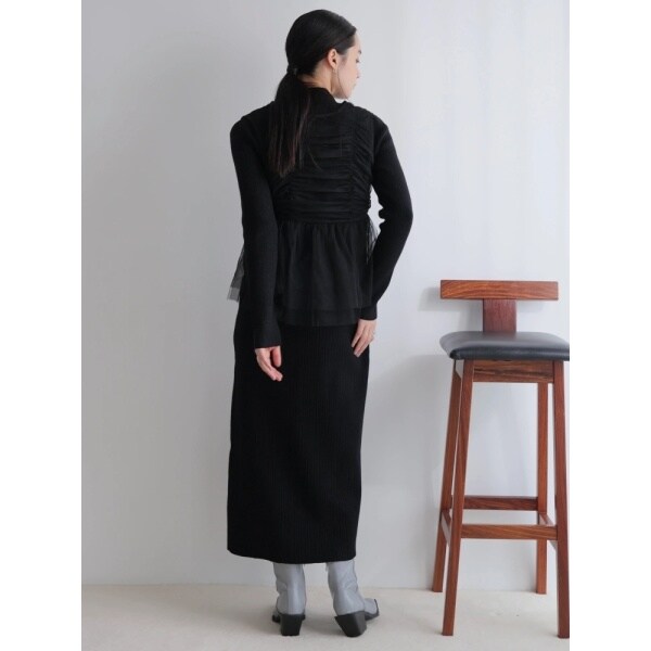 レディメイド（LADYMADE）/リボンチュールトップス×ラメニットワンピースセット_5