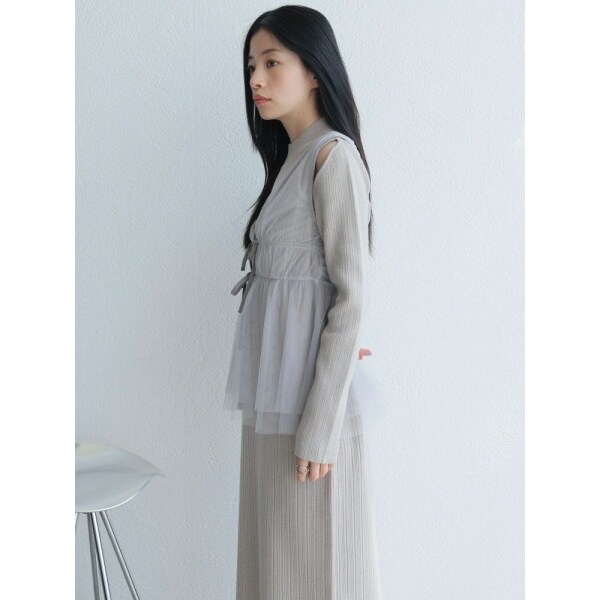 レディメイド（LADYMADE）/リボンチュールトップス×ラメニットワンピースセット_11