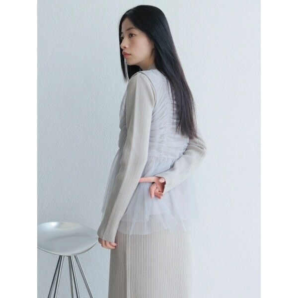 レディメイド（LADYMADE）/リボンチュールトップス×ラメニットワンピースセット_12