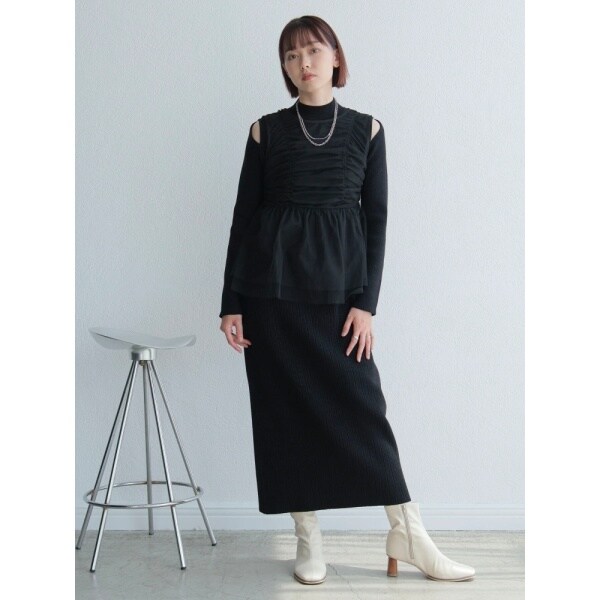 レディメイド（LADYMADE）/リボンチュールトップス×ラメニットワンピースセット_16