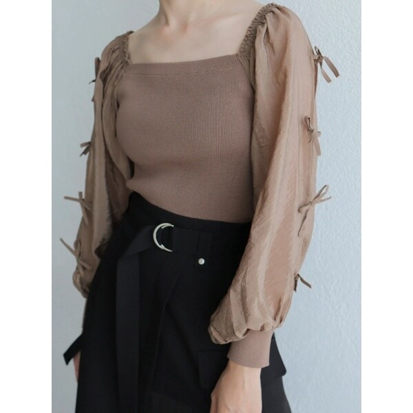 レディメイド（LADYMADE）/リボンスリーブドッキングニット 楽天市場