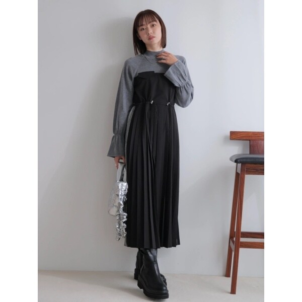 レディメイド（LADYMADE）/ニットドッキングプリーツワンピースの通販は 12,197円