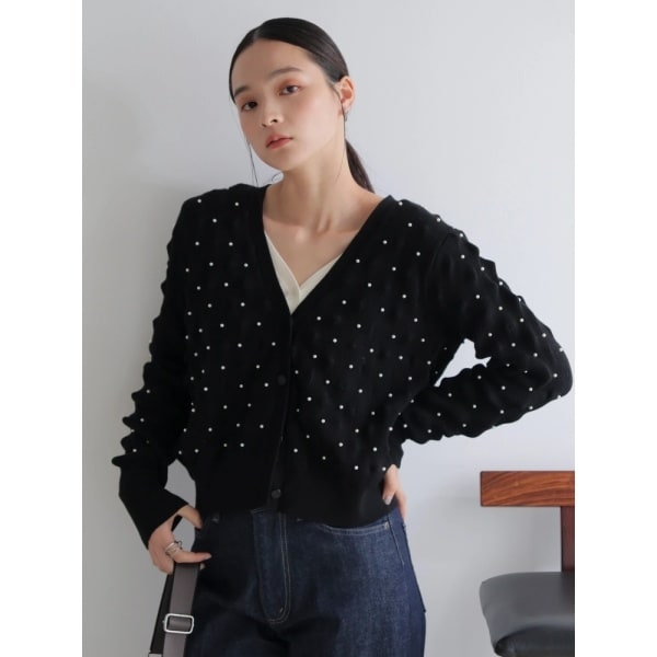 レディメイド（LADYMADE）/パールスタッズニットカーディガン