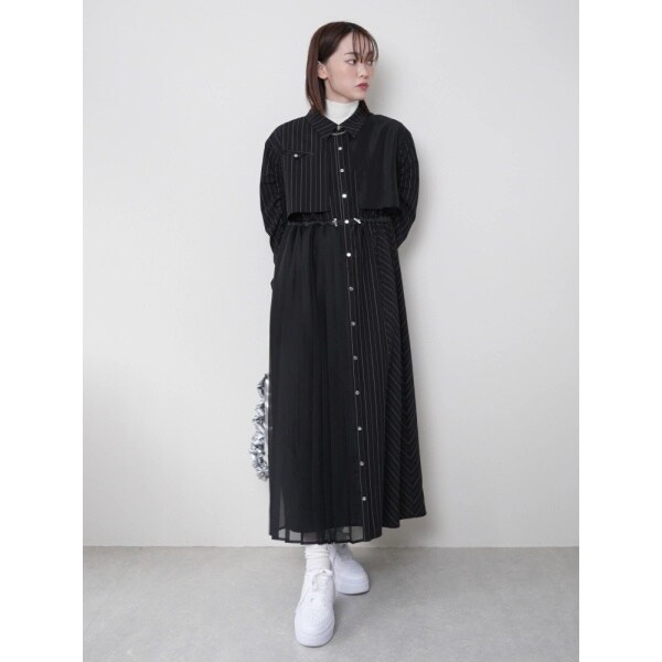 レディメイド（LADYMADE）/ストライプドロストシャツワンピース_14