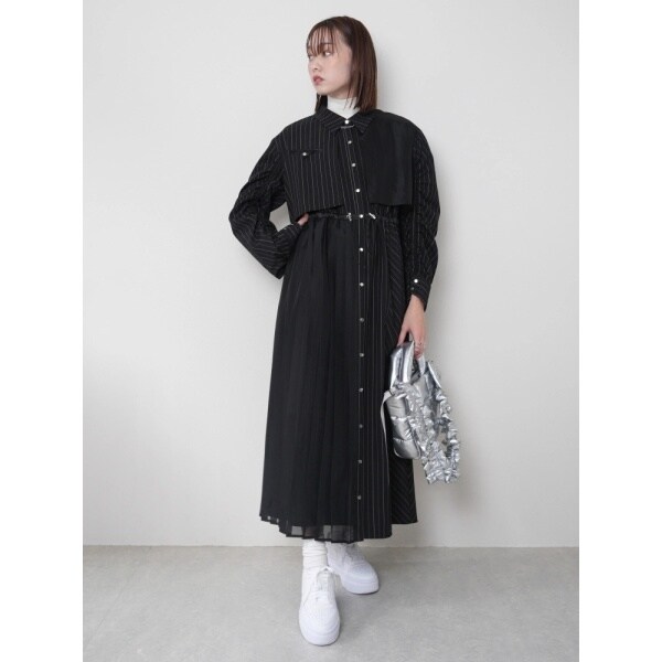 レディメイド（LADYMADE）/ストライプドロストシャツワンピース_16