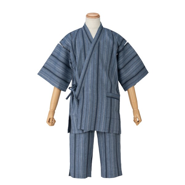 アムール/【Amour × カネマス】甚平 しじら織 ドビーストライプ メンズ