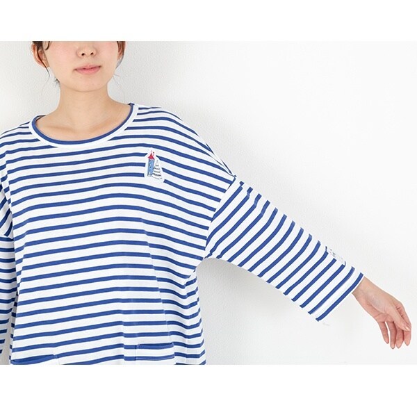 アムール（Amour）/天竺ボーダー（刺繍ワッペン） レディース プル