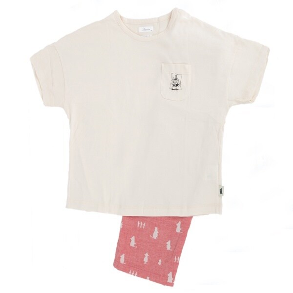 アムール（Amour）/【Amour】×【MOOMIN】キャラクタープリントの入ったTシャツと綿ガーゼズボンの上下セット アムール（Amour）/【Amour】×【MOOMIN】キャラクタープリントの入った