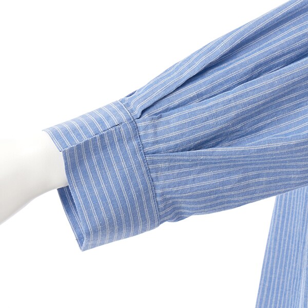 トロワドゥアン（TROIS DEUX UN）/麻混パール調ボタン使いシャツチュニック