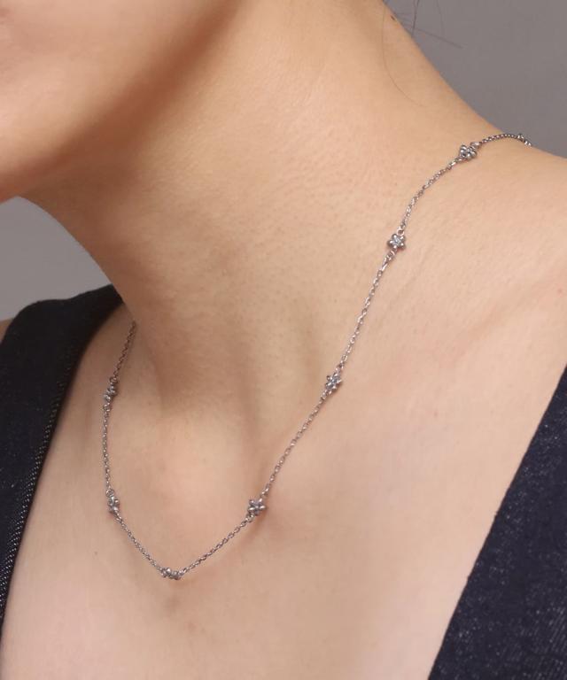 エルエイチエムイー（LHME）/LHME プチフラワーチェーンネックレス/シルバー/サージカルステンレス 金属アレルギー対応