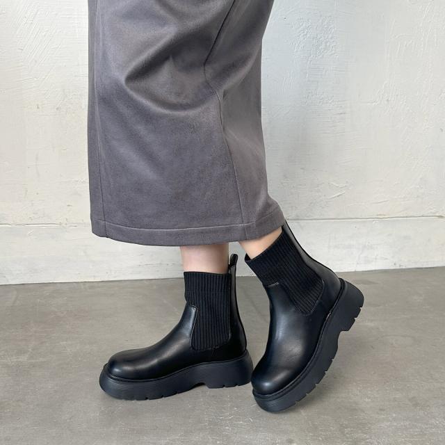 ノイエザマーケット（neue the market）/【レイン対応】厚底サイドゴアブーツ/TM25664