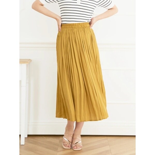 ヴィンテージ　ロングスカート　ゴールド ヴィンテージサテンロングフレアスカート | LANDWARDS（ランド