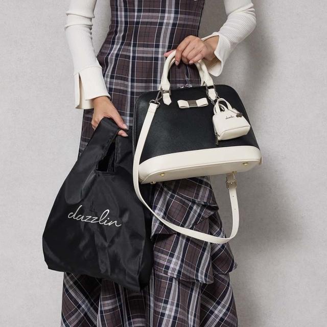 ダズリン（DazzliN’）/【dazzlin/ダズリン】バレッタリボン　エコバッグ入バッグチャーム付　ミディアムハンドバッグ