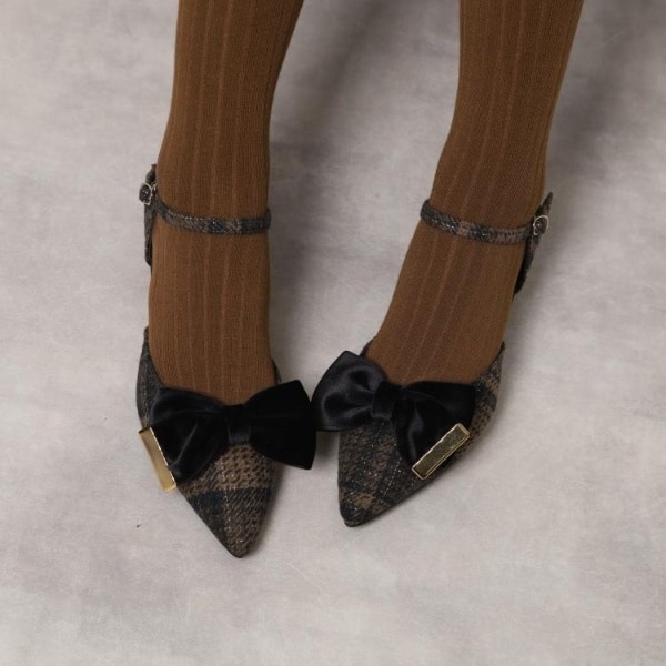 エスペランサ（ESPERANZA）/【EC限定】ベルベットリボン2WAYセパレートパンプス