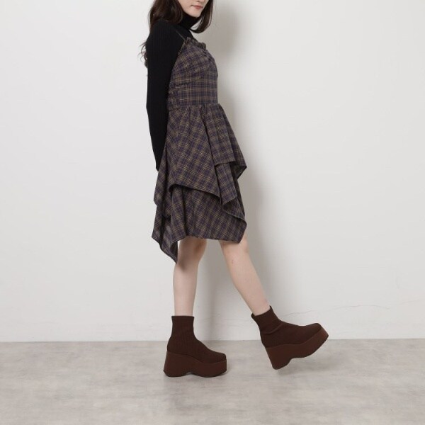 エスペランサ（ESPERANZA）/スタイルぐんっとアップ！厚底ニットショートブーツ_8