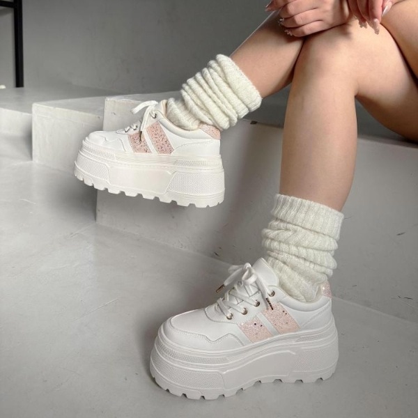 エスペランサ（ESPERANZA）/ラメライン厚底スニーカー