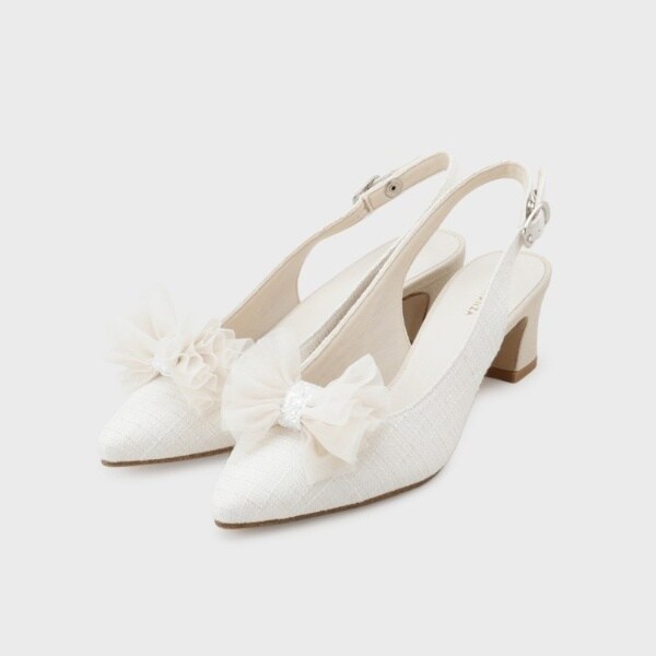 エスペランサ（ESPERANZA）/シフォンリボン付きバックストラップパンプス_14
