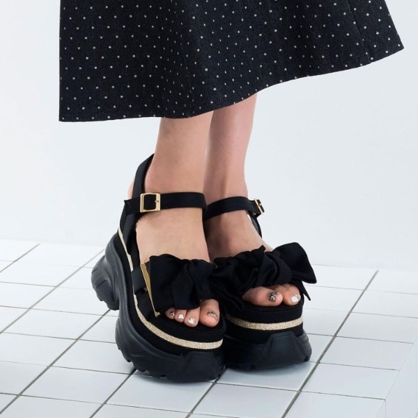 エスペランサ（ESPERANZA）/【SPORTS SANDAL COLLECTION】グリッターラインリボンスポサン