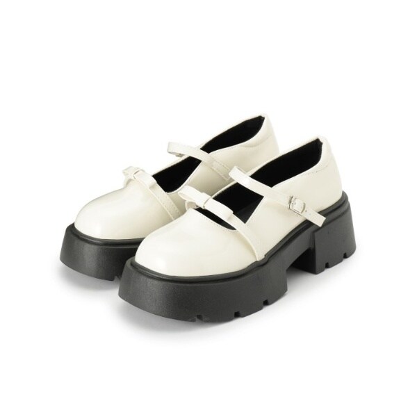 シーエス ティーアンドピー（cs T&P）/厚底 リボン付きダブルストラップパンプスの通販は 5,013円