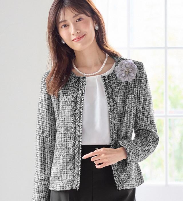 アロッタ（alotta）/入学式卒業式に！フリンジ使いツイードノーカラージャケット＜Ｍ〜５Ｌ＞の通販は 5,990円