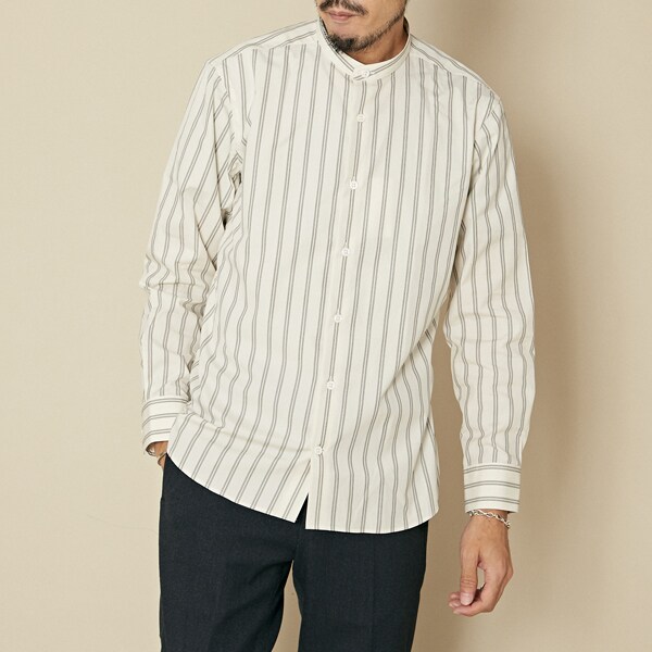 メンズメルローズ/HITOYOSHI Wネーム EYE． D WEARing　グレイッシュヴィンテージシャツ