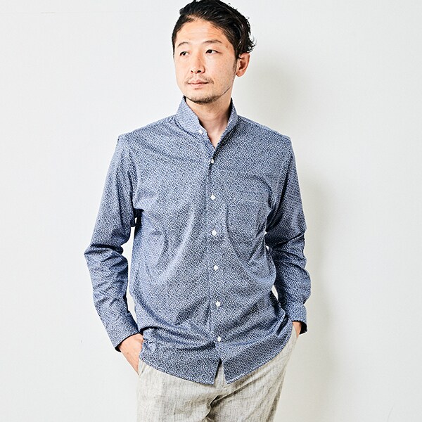 メンズメルローズ（MEN’S MELROSE）/ジャージパターンワンピースカラーシャツ_1