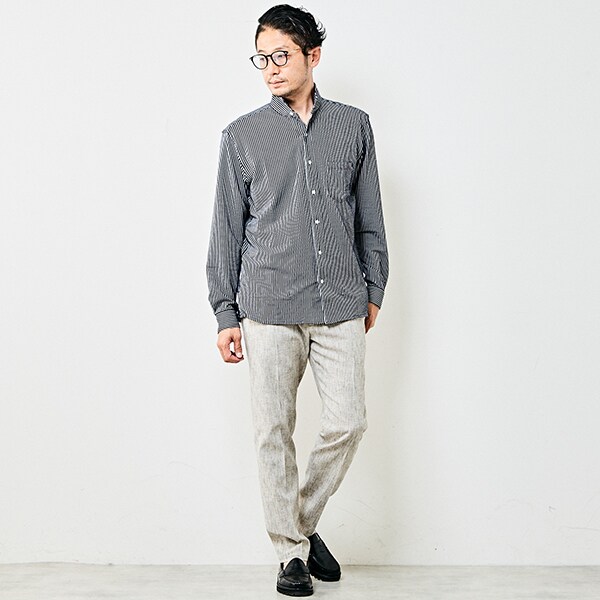 メンズメルローズ（MEN’S MELROSE）/ジャージパターンワンピースカラーシャツ_8
