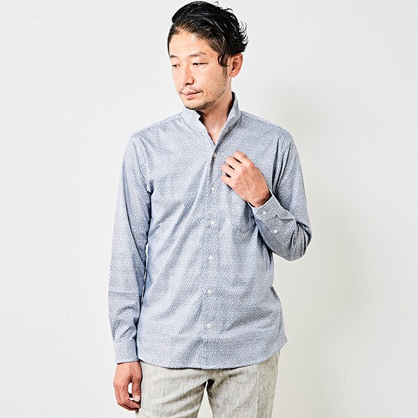 メンズメルローズ（MEN’S MELROSE）/ジャージパターンワンピースカラーシャツ_2