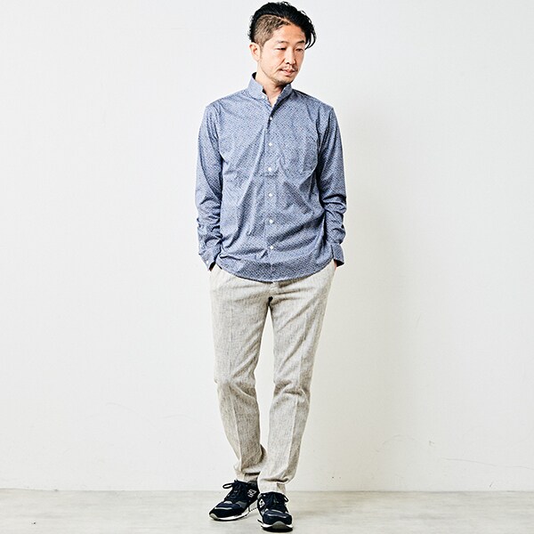 メンズメルローズ（MEN’S MELROSE）/ジャージパターンワンピースカラーシャツ_6