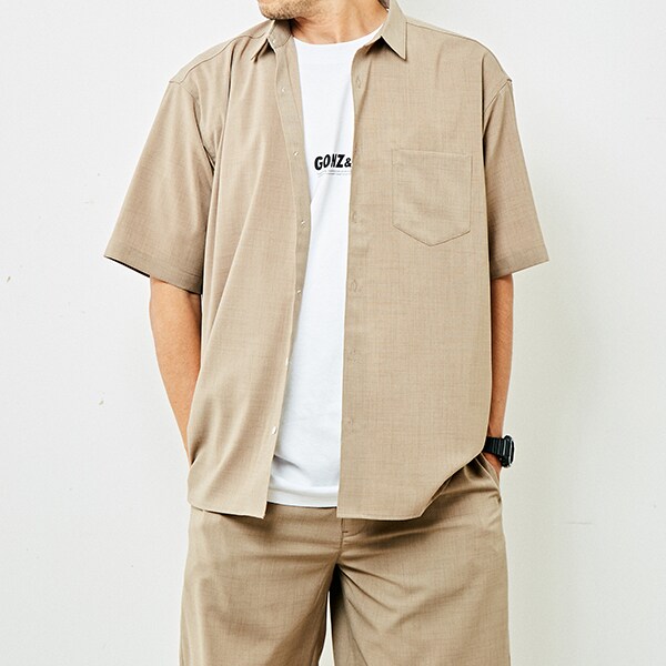メンズメルローズ（MEN’S MELROSE）/【MASTER FRAME】リネンライクポプリンレギュラーカラーシャツ_9
