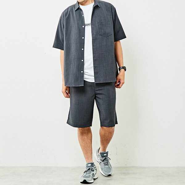 メンズメルローズ（MEN’S MELROSE）/【MASTER FRAME】リネンライクポプリンレギュラーカラーシャツ_14